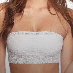 Free People Size Medium Lace Bandeau Top White